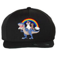 Dachshund And Unicorn Riding Dinosaur Wool Snapback Cap