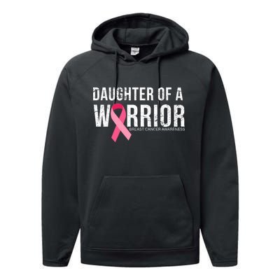 Daughter Of A Warrior Breast Cancer Awareness Performance Fleece Hoodie