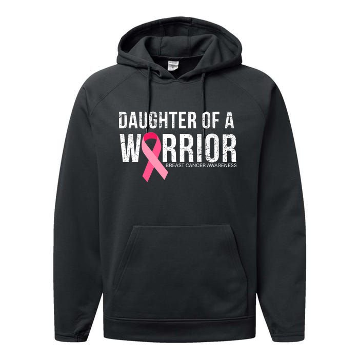 Daughter Of A Warrior Breast Cancer Awareness Performance Fleece Hoodie