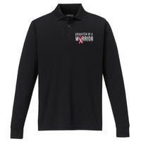 Daughter Of A Warrior Breast Cancer Awareness Performance Long Sleeve Polo