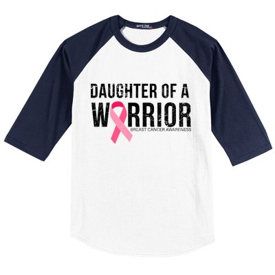 Daughter Of A Warrior Breast Cancer Awareness Baseball Sleeve Shirt