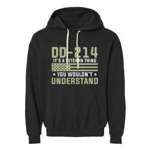 Dd214 Alumni Veteran U.S. Flag Soldier Garment-Dyed Fleece Hoodie