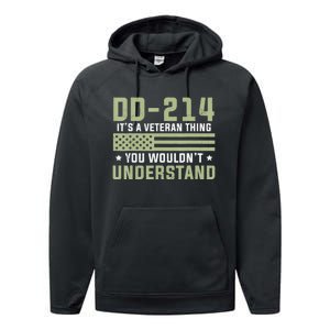 Dd214 Alumni Veteran U.S. Flag Soldier Performance Fleece Hoodie