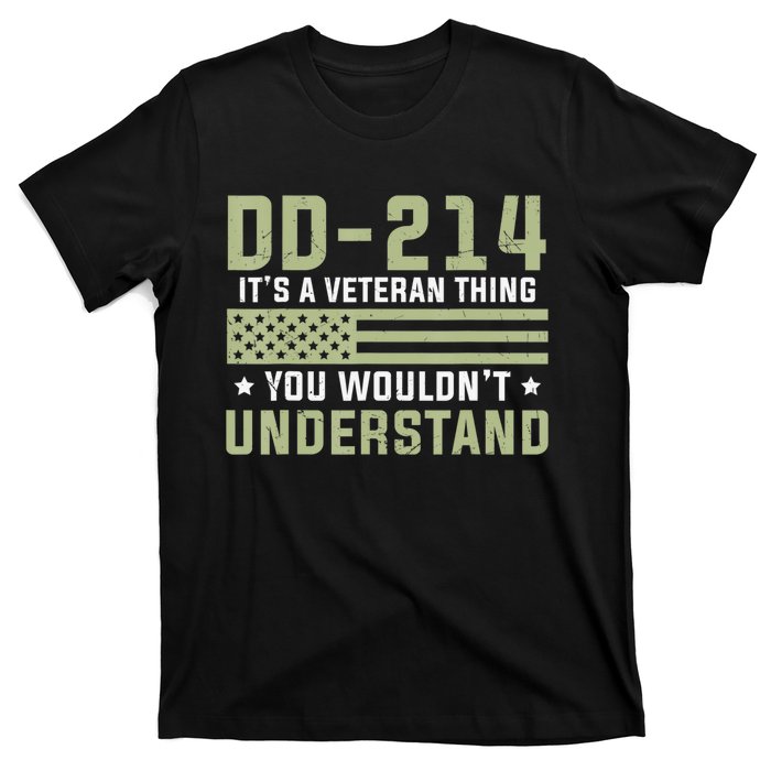 Dd214 Alumni Veteran U.S. Flag Soldier T-Shirt