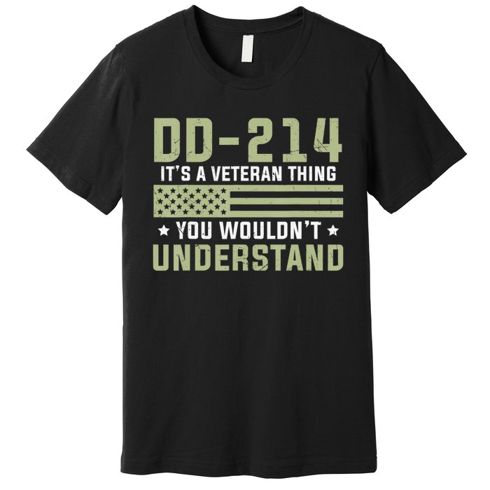 Dd214 Alumni Veteran U.S. Flag Soldier Premium T-Shirt