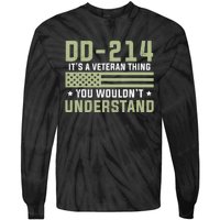 Dd214 Alumni Veteran U.S. Flag Soldier Tie-Dye Long Sleeve Shirt