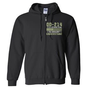 Dd214 Alumni Veteran U.S. Flag Soldier Full Zip Hoodie