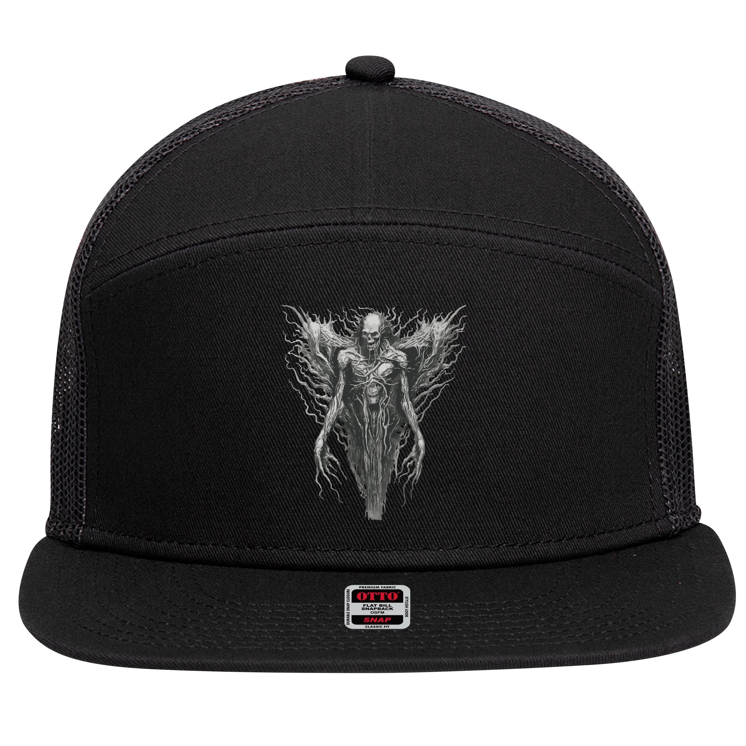 Dark Art Vintage Horror Horror Goth Aesthetic 7 Panel Mesh Trucker Snapback Hat