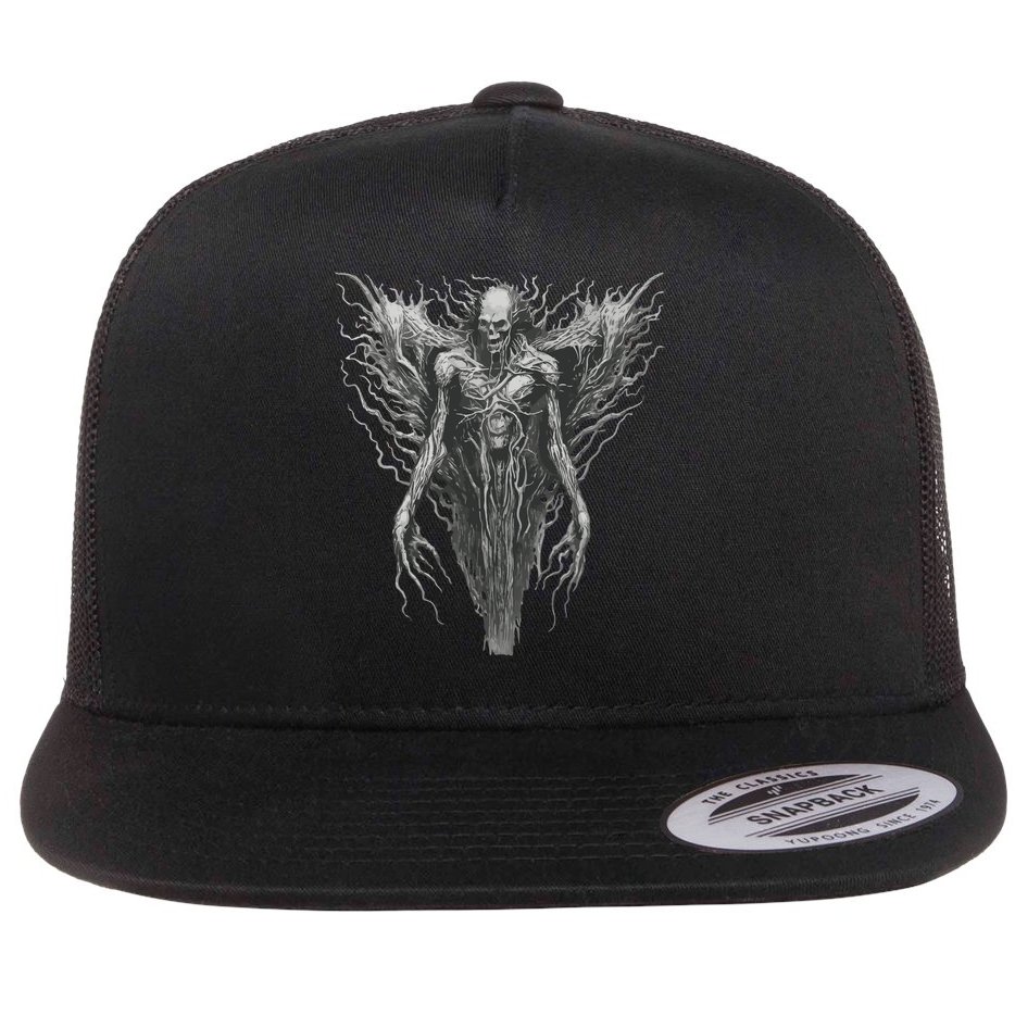 Dark Art Vintage Horror Horror Goth Aesthetic Flat Bill Trucker Hat