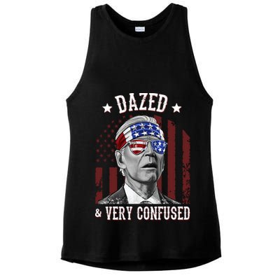 Dazed And Very Confused Biden Funny 4th Of July Ladies PosiCharge Tri-Blend Wicking Tank