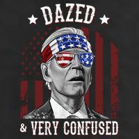 Dazed And Very Confused Biden Funny 4th Of July 7 Panel Mesh Trucker Snapback Hat