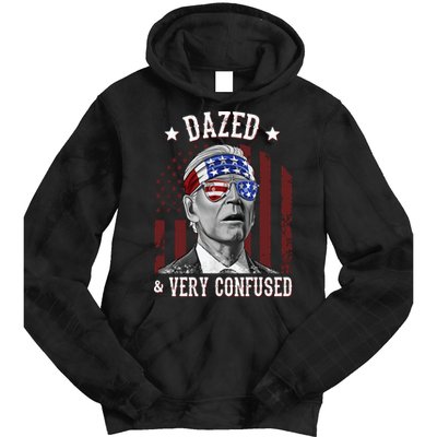 Dazed And Very Confused Biden Funny 4th Of July Tie Dye Hoodie