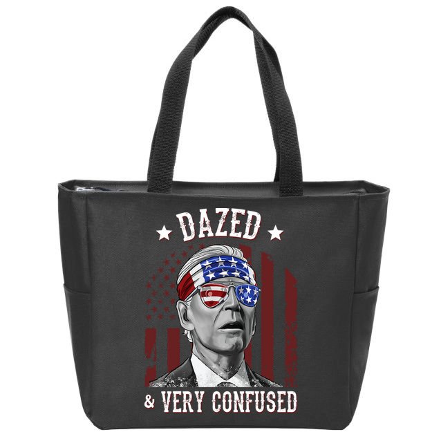 Dazed And Very Confused Biden Funny 4th Of July Zip Tote Bag