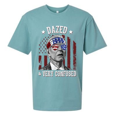 Dazed And Very Confused Biden Funny 4th Of July Sueded Cloud Jersey T-Shirt