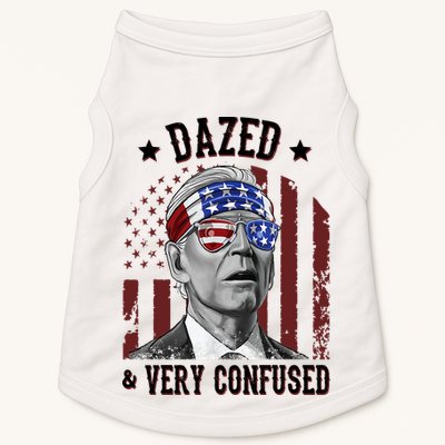 Dazed And Very Confused Biden Funny 4th Of July Doggie Tank