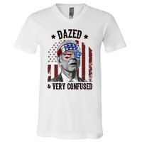 Dazed And Very Confused Biden Funny 4th Of July V-Neck T-Shirt