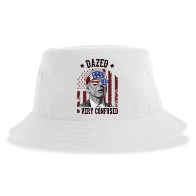 Dazed And Very Confused Biden Funny 4th Of July Sustainable Bucket Hat