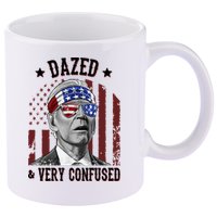 Dazed And Very Confused Biden Funny 4th Of July 11oz C Handle Ceramic Mug