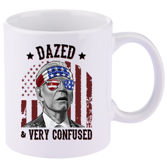 Dazed And Very Confused Biden Funny 4th Of July 11oz C Handle Ceramic Mug