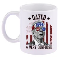 Dazed And Very Confused Biden Funny 4th Of July 11oz C Handle Ceramic Mug