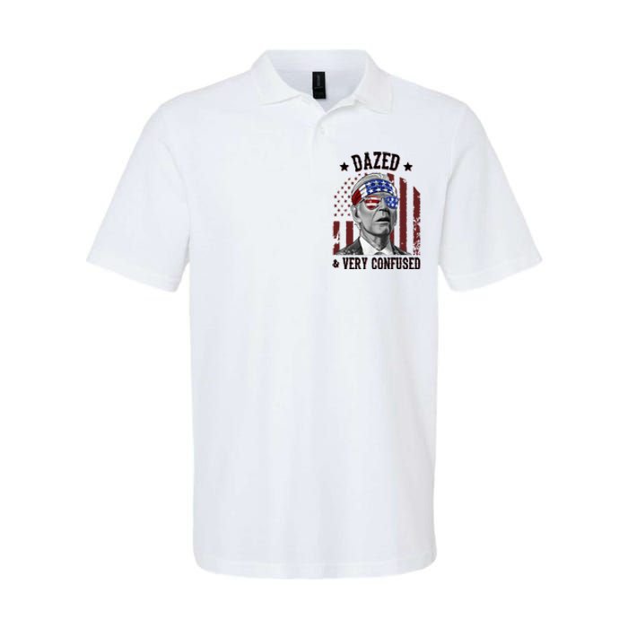 Dazed And Very Confused Biden Funny 4th Of July Softstyle Adult Sport Polo