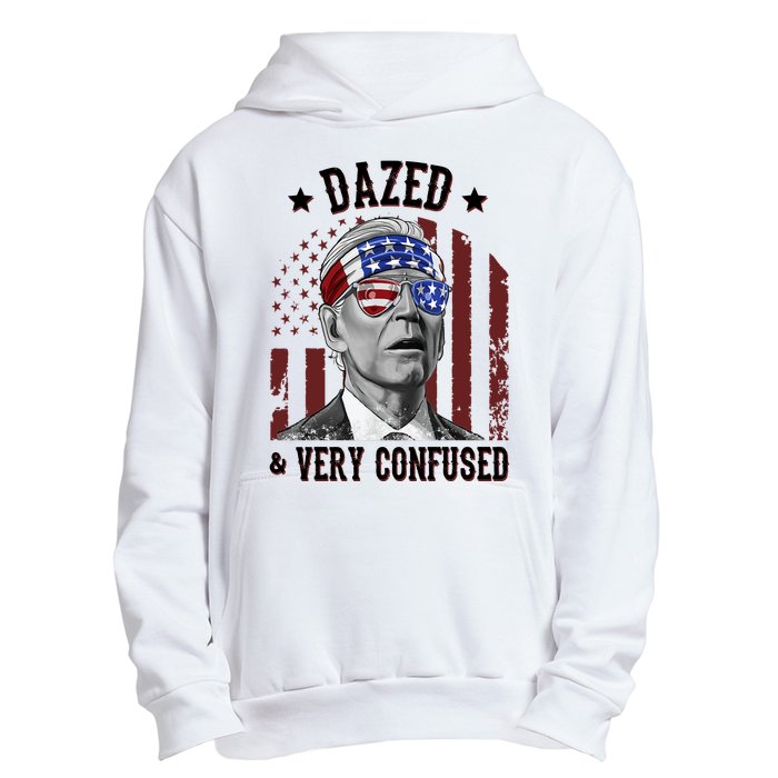 Dazed And Very Confused Biden Funny 4th Of July Urban Pullover Hoodie