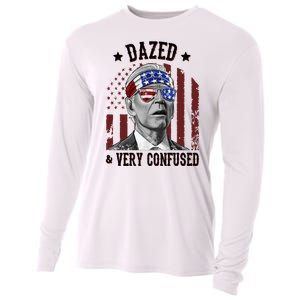 Dazed And Very Confused Biden Funny 4th Of July Cooling Performance Long Sleeve Crew