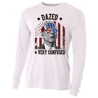 Dazed And Very Confused Biden Funny 4th Of July Cooling Performance Long Sleeve Crew