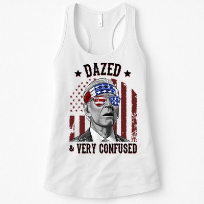 Dazed And Very Confused Biden Funny 4th Of July Womens Tank Top