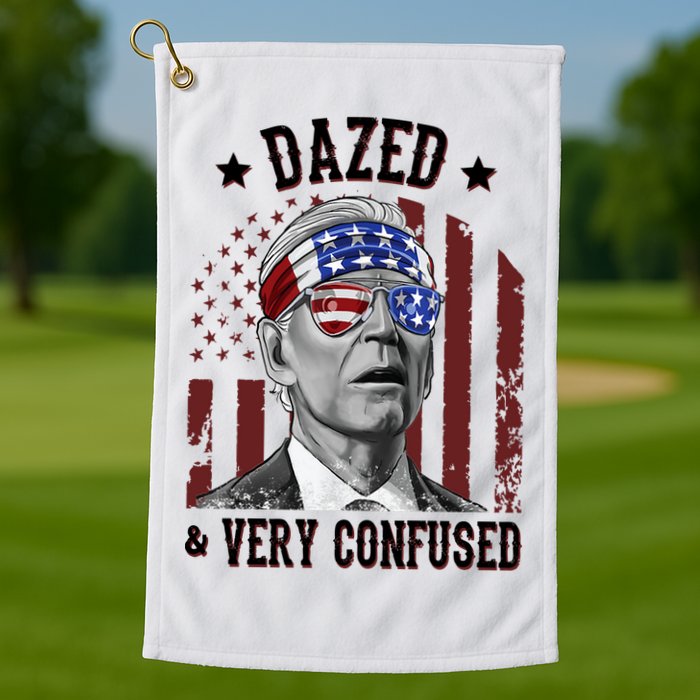 Dazed And Very Confused Biden Funny 4th Of July Golf Towel