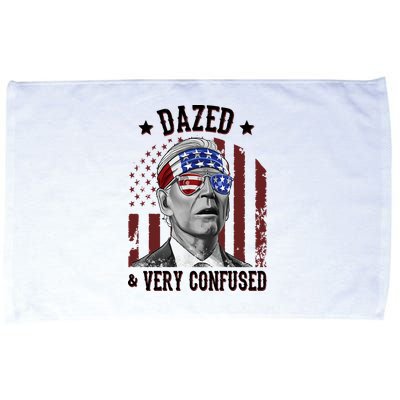 Dazed And Very Confused Biden Funny 4th Of July Microfiber Hand Towel