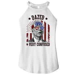 Dazed And Very Confused Biden Funny 4th Of July Women's Perfect Tri Rocker Tank