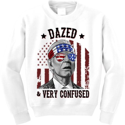 Dazed And Very Confused Biden Funny 4th Of July Kids Sweatshirt