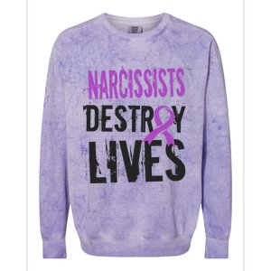 Domestic Abuse Violence Awareness Narcissism Narcissistic Gift Colorblast Crewneck Sweatshirt