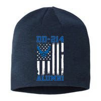 DD214 Alumni Veteran Vintage American Flag Sustainable Beanie