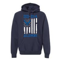 DD214 Alumni Veteran Vintage American Flag Premium Hoodie