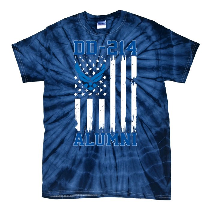 DD214 Alumni Veteran Vintage American Flag Tie-Dye T-Shirt