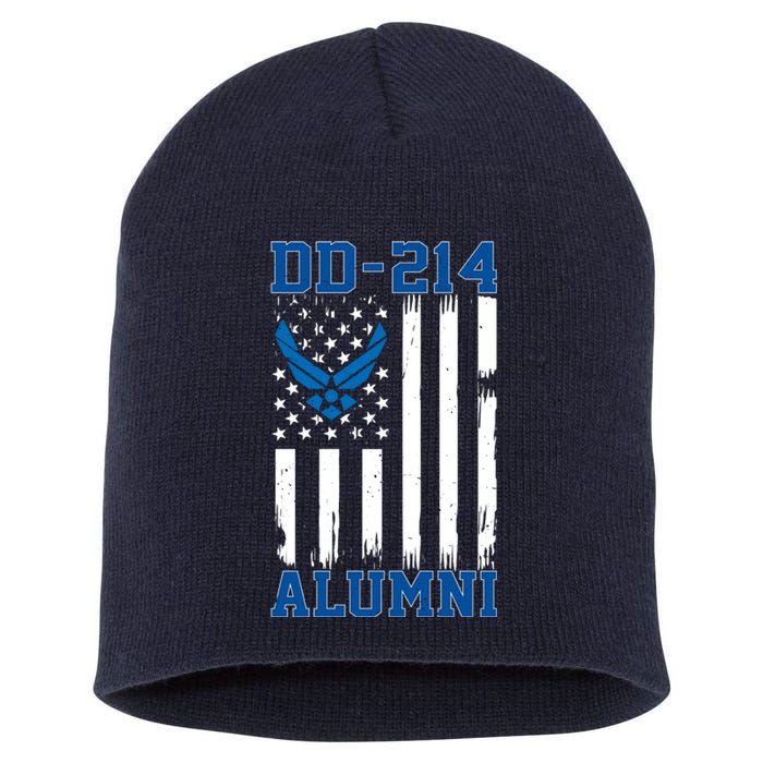 DD214 Alumni Veteran Vintage American Flag Short Acrylic Beanie