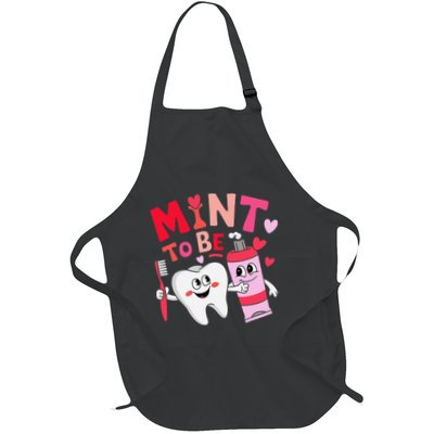 Dental Assistant Valentines Day Tooth Mint To Be Dentist Full-Length Apron With Pockets