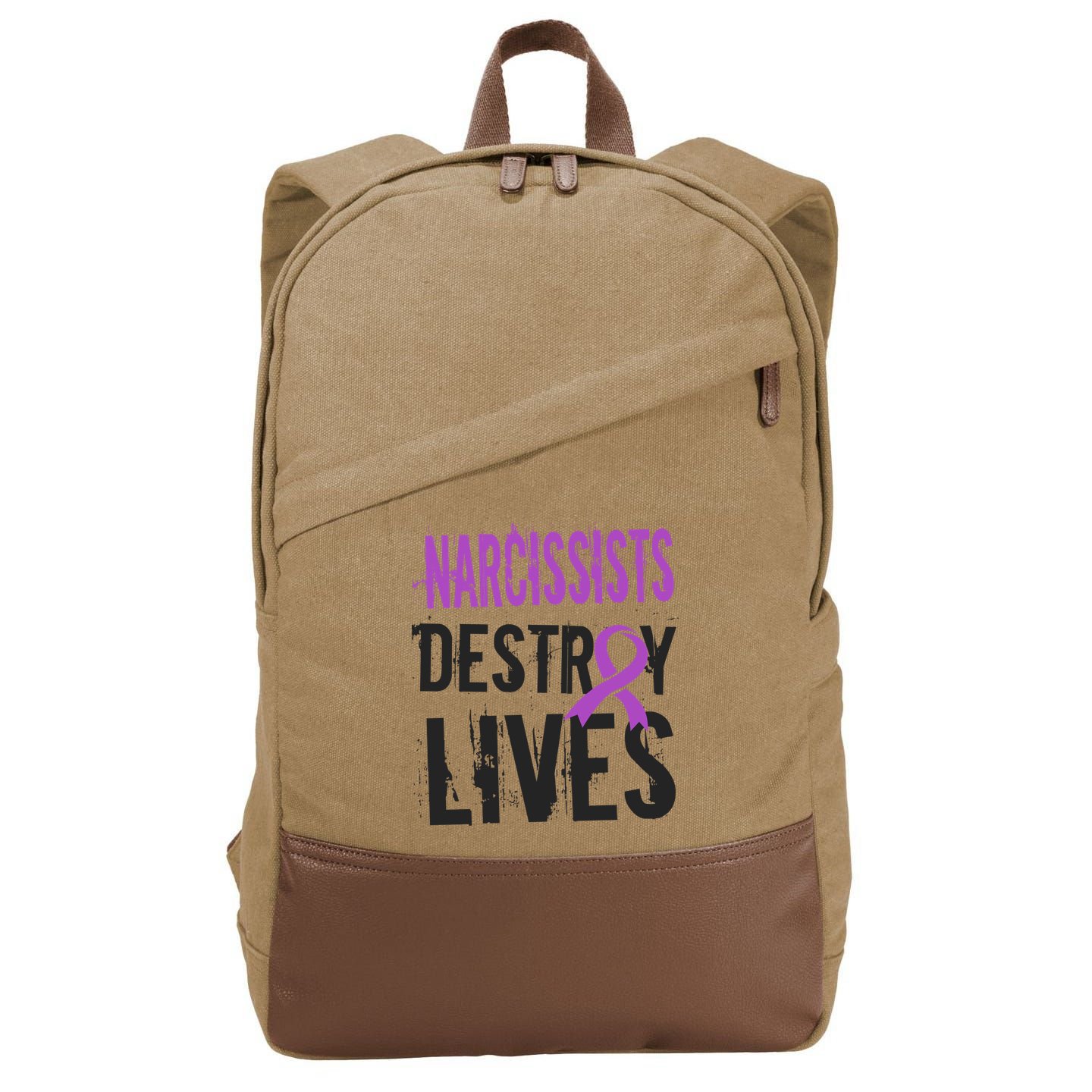 Domestic Abuse Violence Awareness Narcissism Narcissistic Gift Cotton Canvas Backpack