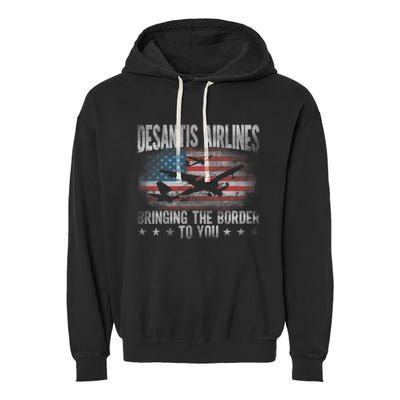 Desantis Airlines Vintage Shirt Bringing The Border To You Garment-Dyed Fleece Hoodie