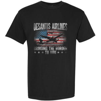 Desantis Airlines Vintage Shirt Bringing The Border To You Garment-Dyed Heavyweight T-Shirt