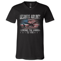 Desantis Airlines Vintage Shirt Bringing The Border To You V-Neck T-Shirt