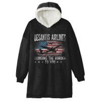 Desantis Airlines Vintage Shirt Bringing The Border To You Hooded Wearable Blanket