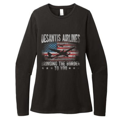 Desantis Airlines Vintage Shirt Bringing The Border To You Womens CVC Long Sleeve Shirt