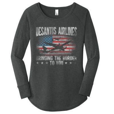 Desantis Airlines Vintage Shirt Bringing The Border To You Women's Perfect Tri Tunic Long Sleeve Shirt