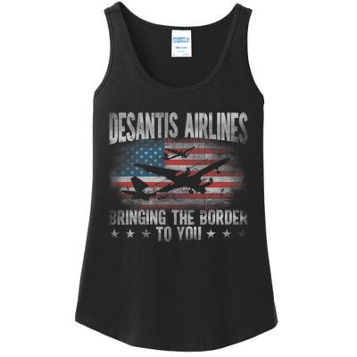 Desantis Airlines Vintage Shirt Bringing The Border To You Ladies Essential Tank