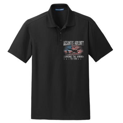 Desantis Airlines Vintage Shirt Bringing The Border To You Dry Zone Grid Polo