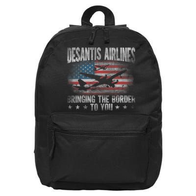 Desantis Airlines Vintage Shirt Bringing The Border To You 16 in Basic Backpack