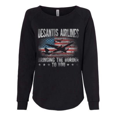 Desantis Airlines Vintage Shirt Bringing The Border To You Womens California Wash Sweatshirt